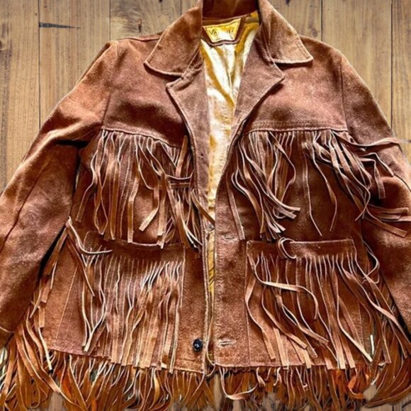 Hencho De Mexico Suede Fringed Vintage Jacket